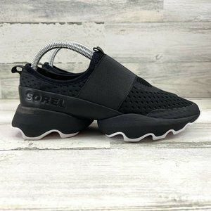 Sorel Kinetic Impact Strap Sneaker Lightweight Laceless Mesh Black Women Sz 7.5